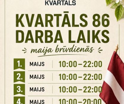 Darbo laikas gegužės &scaron;venčių dienomis